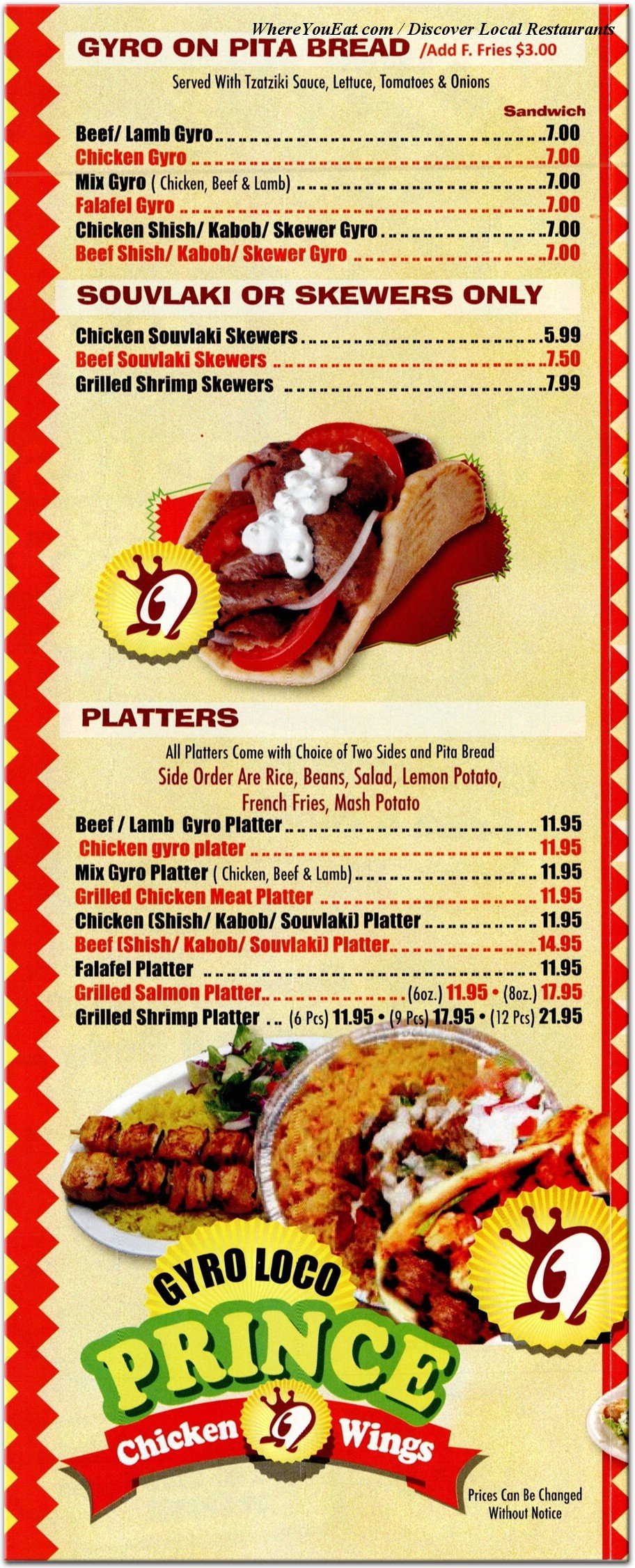 menu